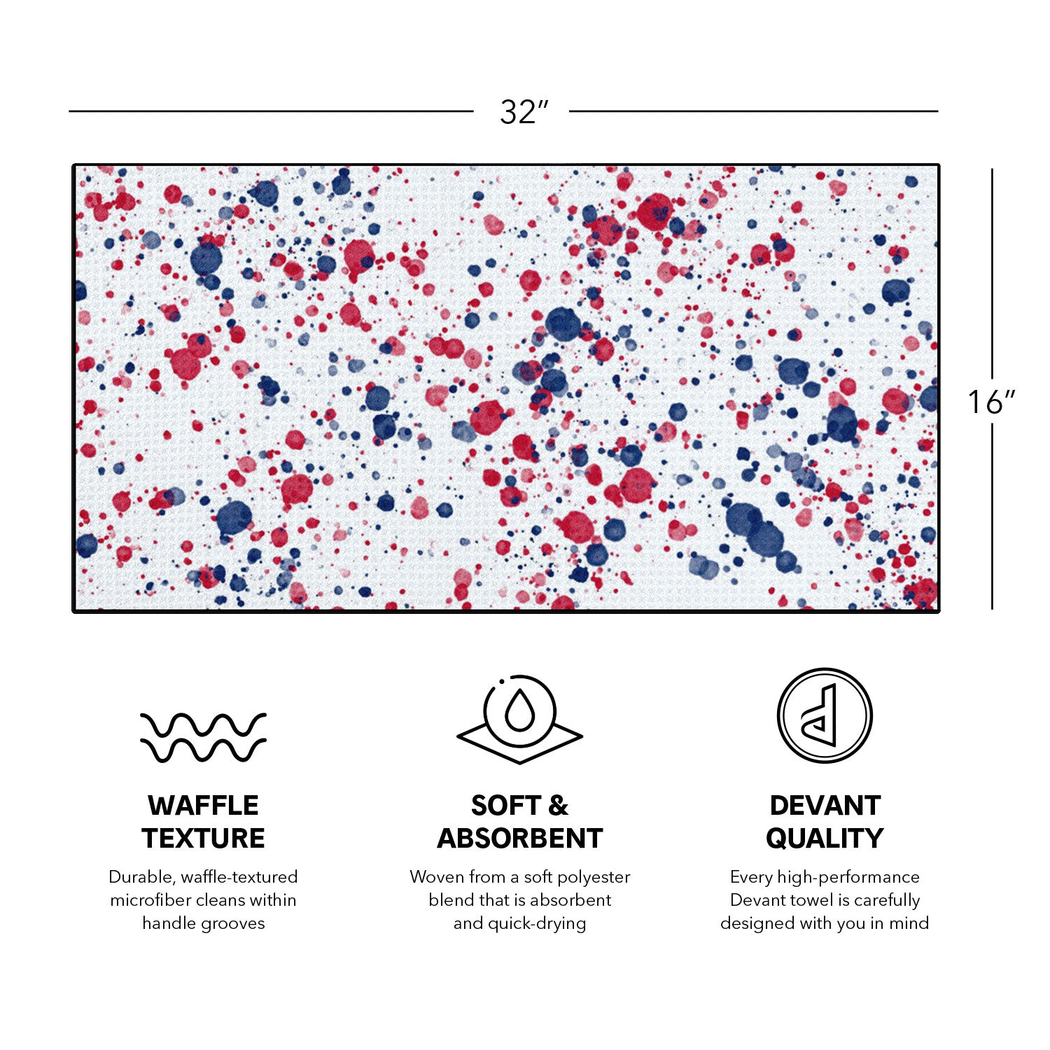 Ultimate Microfiber Towel | Red, White, Blue Splatter