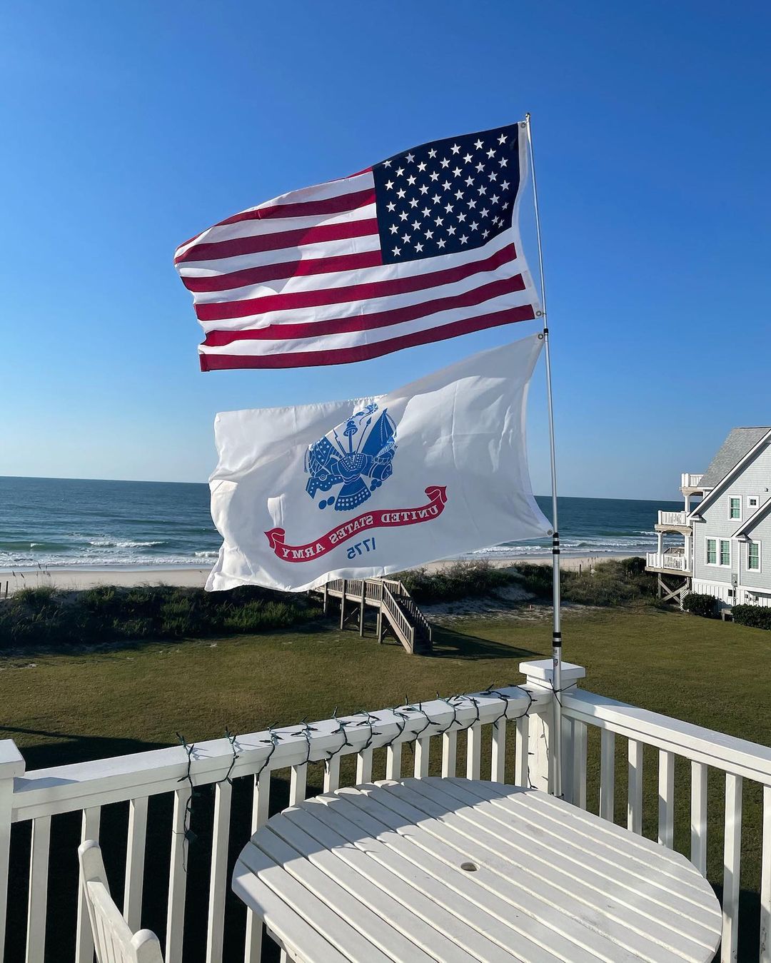    coast guard flag and american flag for house
