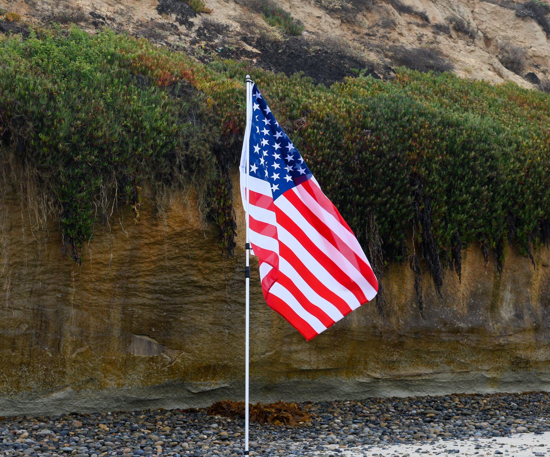 United States Flag on the beach