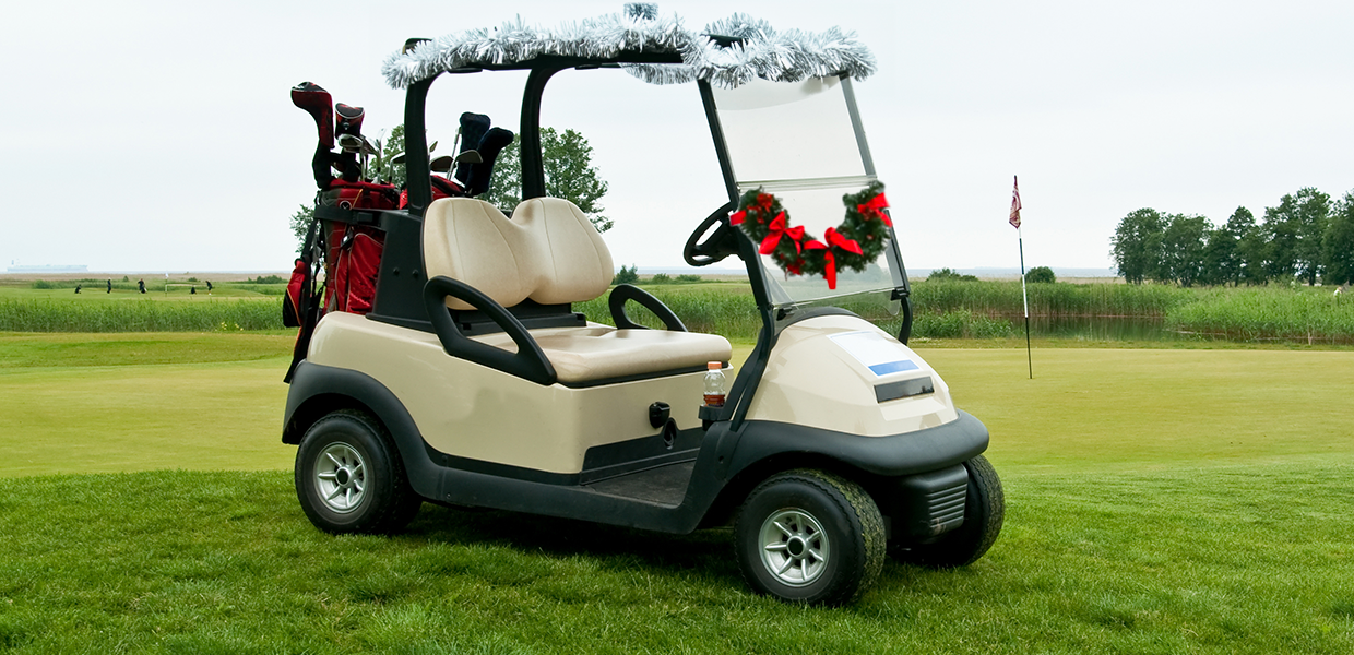 Golf cart Christmas decorations 
