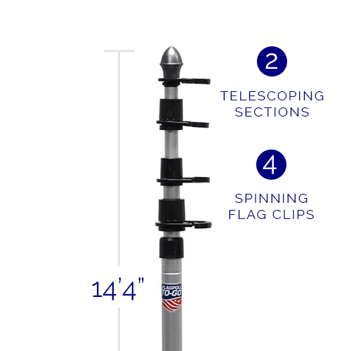 14 foot aluminum telescoping flagpole