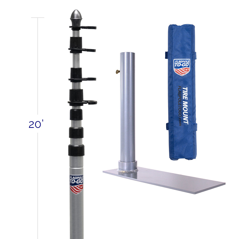 Ultimate Tailgate Flagpole Kit with Tire Mount