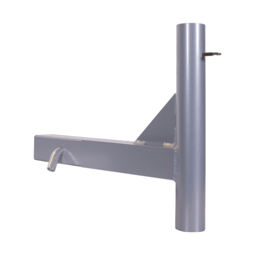 flag pole hitch holder angled view