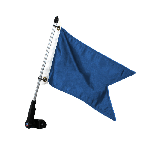 golf cart flag pole with blue flag