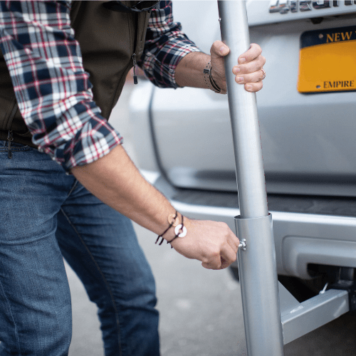 hitch flagpole holder setup