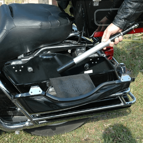 on the go flag pole in motorcycle side bag